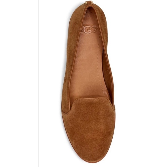 UGG Bonnie Suede Flats Warm Chestnut SZ 9 Casual Classic Preppy Loafers Slip On - Picture 1 of 16
